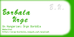 borbala urge business card